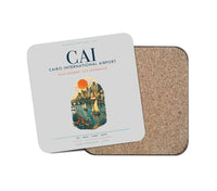 Thumbnail for Cairo International Airport (CAI) design on light gray 1 piece coaster