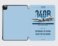 Thumbnail for Saab 340B design on light blue ipad tablet case