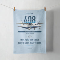 Thumbnail for Cessna 408 SkyCourier design on light blue towel