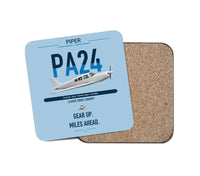Thumbnail for Piper PA-24-250 Comanche 250 design on light blue 1 piece coaster