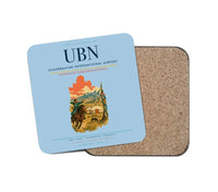 Thumbnail for Ulaanbaatar International Airport (UBN) design on light blue 1 piece coaster