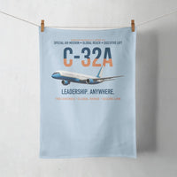 Thumbnail for C-32A Air Force Two Global Reach design on light blue towel