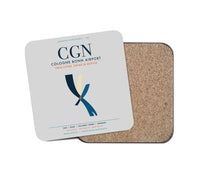 Thumbnail for Cologne Bonn Airport (CGN) design on light gray 1 piece coaster