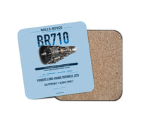 Thumbnail for BR710 design on light blue 1 piece coaster