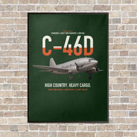 Thumbnail for C-46D Commando vertical canvas print - framed - dark green background