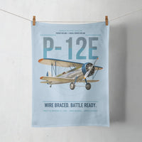 Thumbnail for Boeing P-12E design on light blue towel