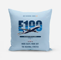 Thumbnail for Embraer E190 design on light blue pillow