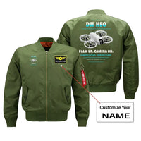 Thumbnail for DJI Neo design on green bomber with custom name badge