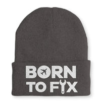 Thumbnail for Born To Fix Airplanes Embroidered Beanie - view 5