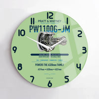 Thumbnail for PW1100G-JM design on light green no frame wall clock