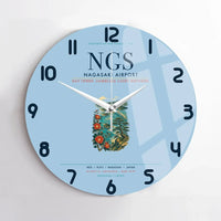 Thumbnail for Nagasaki Airport (NGS) design on light blue no frame wall clock