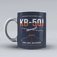 Thumbnail for KB-50J Superfortress design on dark blue ceramic mug, double-side print