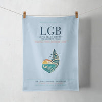 Thumbnail for Long Beach Airport (Daugherty Field) (LGB) design on light blue towel