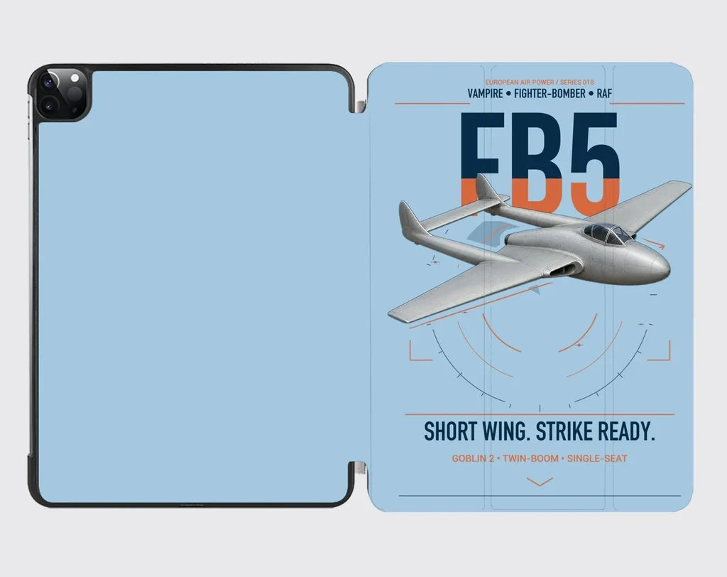 de Havilland Vampire FB5 design on light blue ipad tablet case