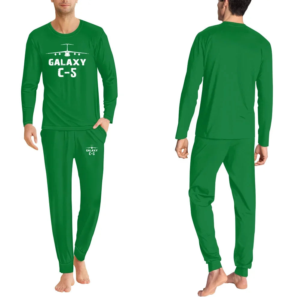 Military Transport Airplane C 5 men pajamas - Green