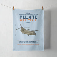Thumbnail for Boeing CH-47F Chinook design on light blue towel