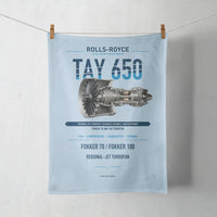 Thumbnail for TAY 650 design on light blue towel