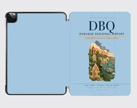 Thumbnail for Dubuque Regional Airport (DBQ) design on light blue ipad tablet case