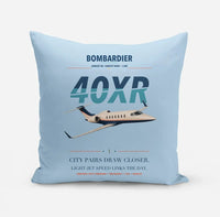 Thumbnail for Bombardier Learjet 40XR design on light blue pillow