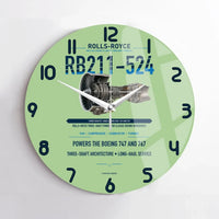 Thumbnail for RB211-524 design on light green no frame wall clock