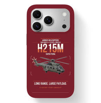 Thumbnail for Airbus H215M design on dark red magsafe iphone case, for iPhone 17 Pro