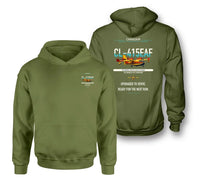 Thumbnail for Canadair CL-415EAF design on green army double-side hoodie, double-side print
