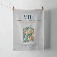 Thumbnail for Vienna Airport (VIE) design on light gray towel