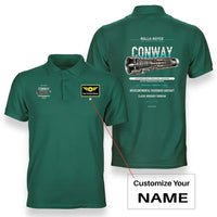 Thumbnail for CONWAY design on green polo with custom name badge