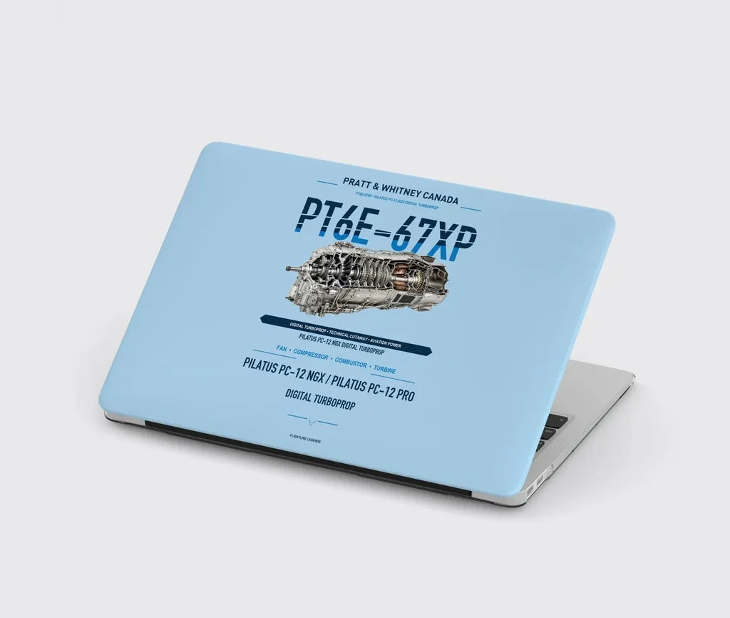 PT6E-67XP design on light blue MacBook case