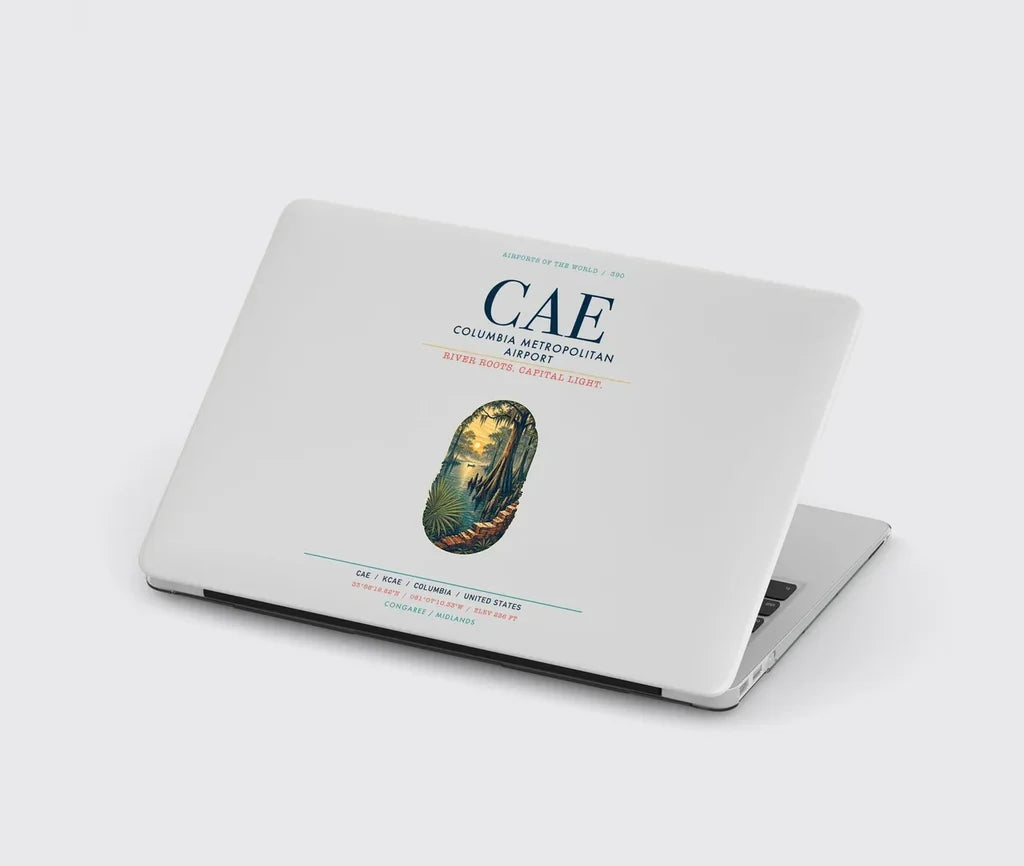 Columbia Metropolitan Airport (CAE) design on light gray MacBook case
