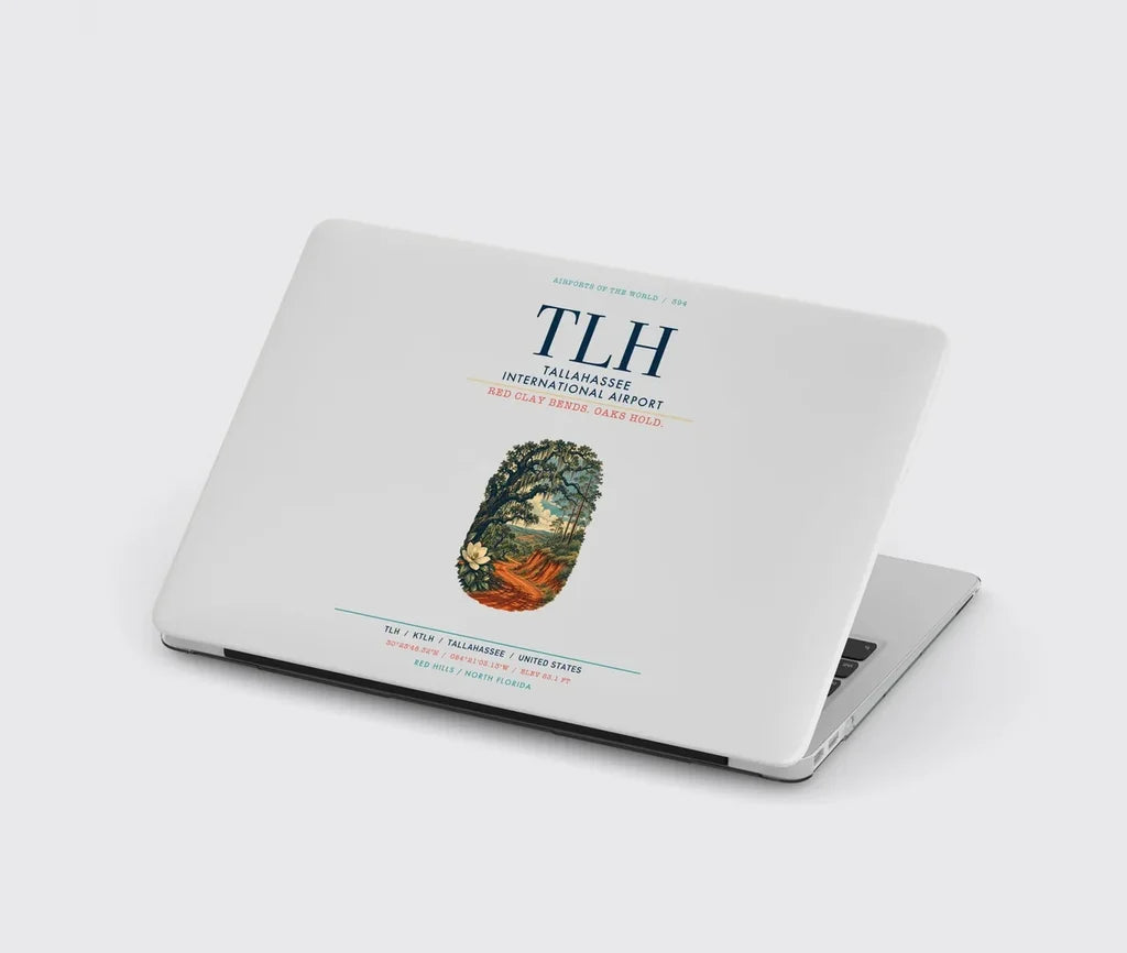Tallahassee International Airport (TLH) design on light gray MacBook case