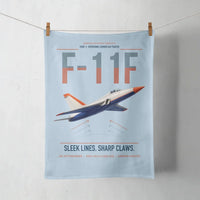 Thumbnail for F-11F Tiger design on light blue towel
