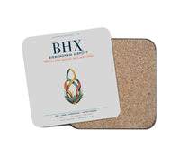 Thumbnail for Birmingham Airport (BHX) design on light gray 1 piece coaster
