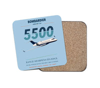 Thumbnail for Bombardier Global 5500 design on light blue 1 piece coaster