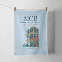 Thumbnail for Mobile Regional Airport (MOB) design on light blue towel