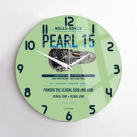 Thumbnail for PEARL 15 design on light green no frame wall clock