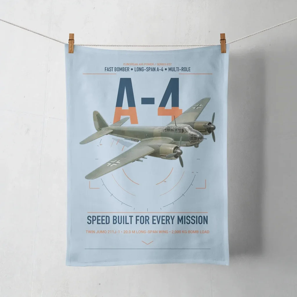 Junkers Ju 88A-4 design on light blue towel
