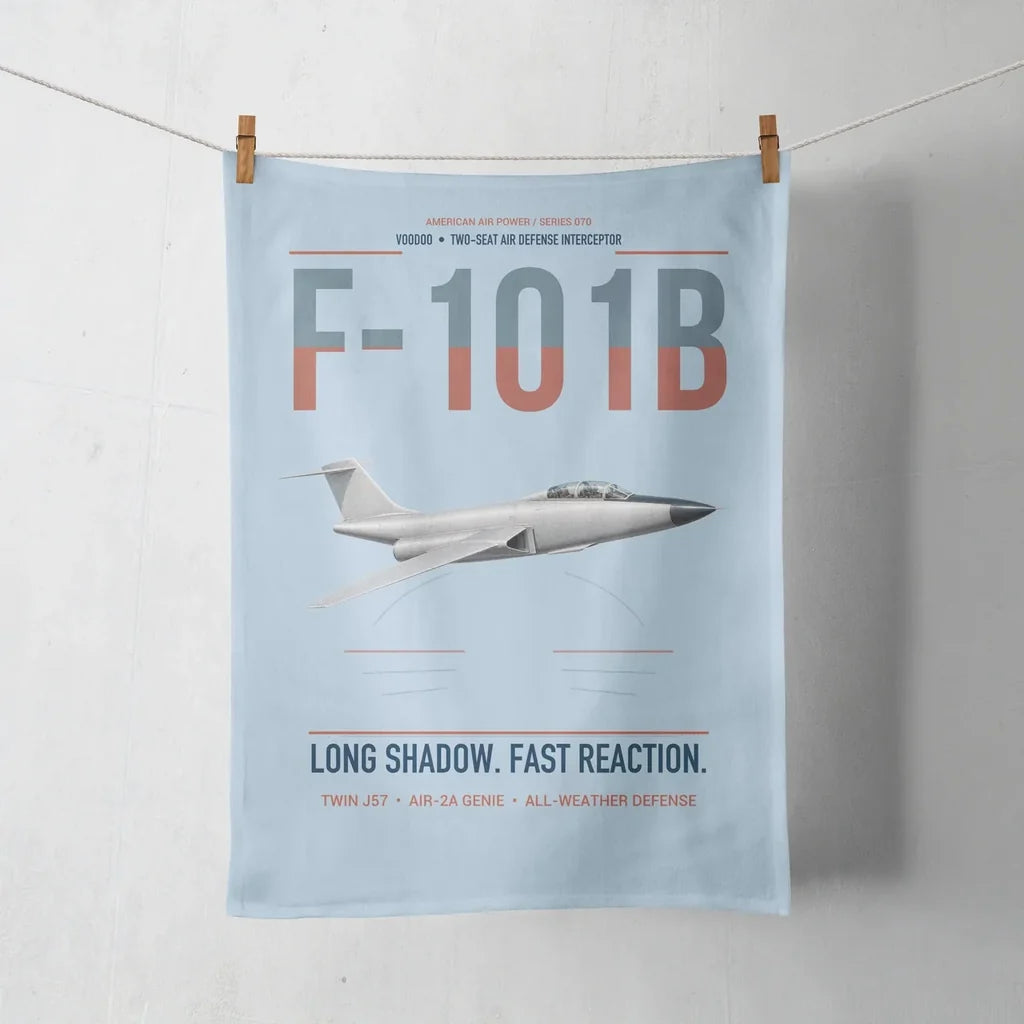F-101B Voodoo design on light blue towel