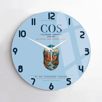 Thumbnail for Colorado Springs Airport (COS) design on light blue no frame wall clock