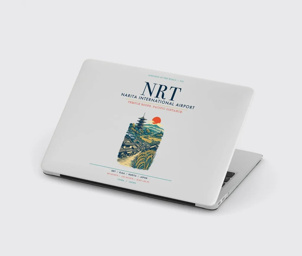 Tokyo Narita International Airport (NRT) design on light gray MacBook case
