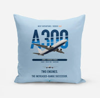 Thumbnail for Airbus A300B4 design on light blue pillow