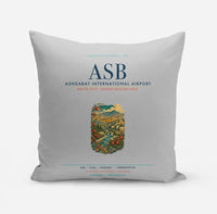 Thumbnail for Ashgabat International Airport (ASB) design on light gray pillow