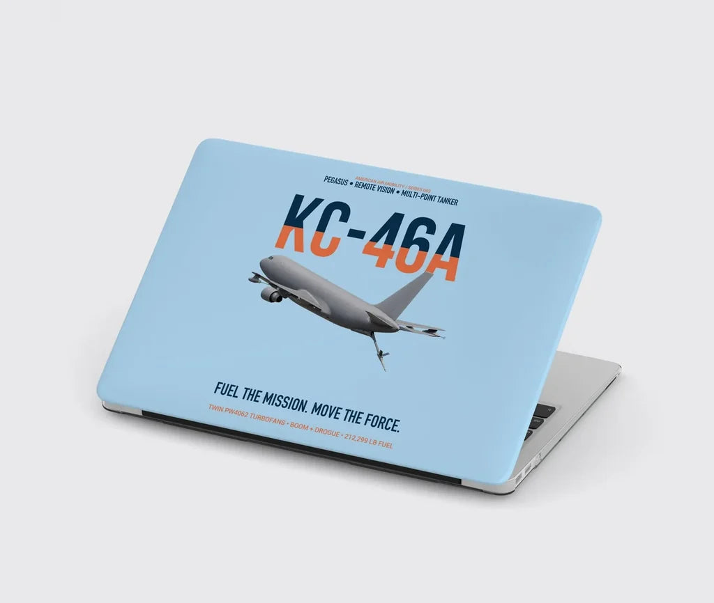 KC-46A PEGASUS design on light blue MacBook case