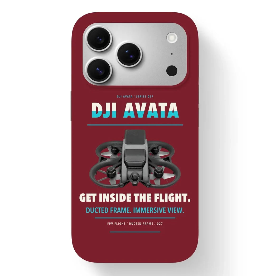 DJI Avata Case design on dark red iphone case