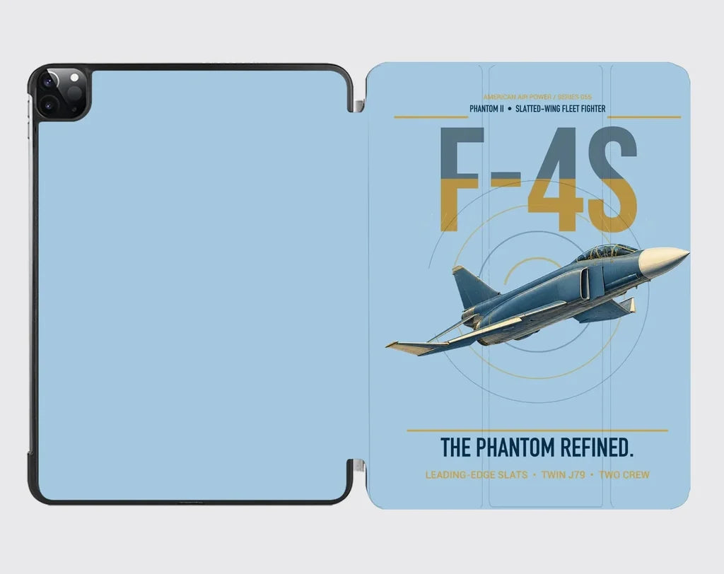 F-4S Phantom II design on light blue ipad tablet case