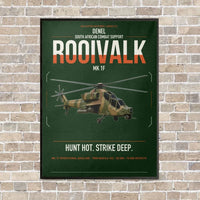 Thumbnail for Denel Rooivalk Mk 1F vertical canvas print - framed - dark green background