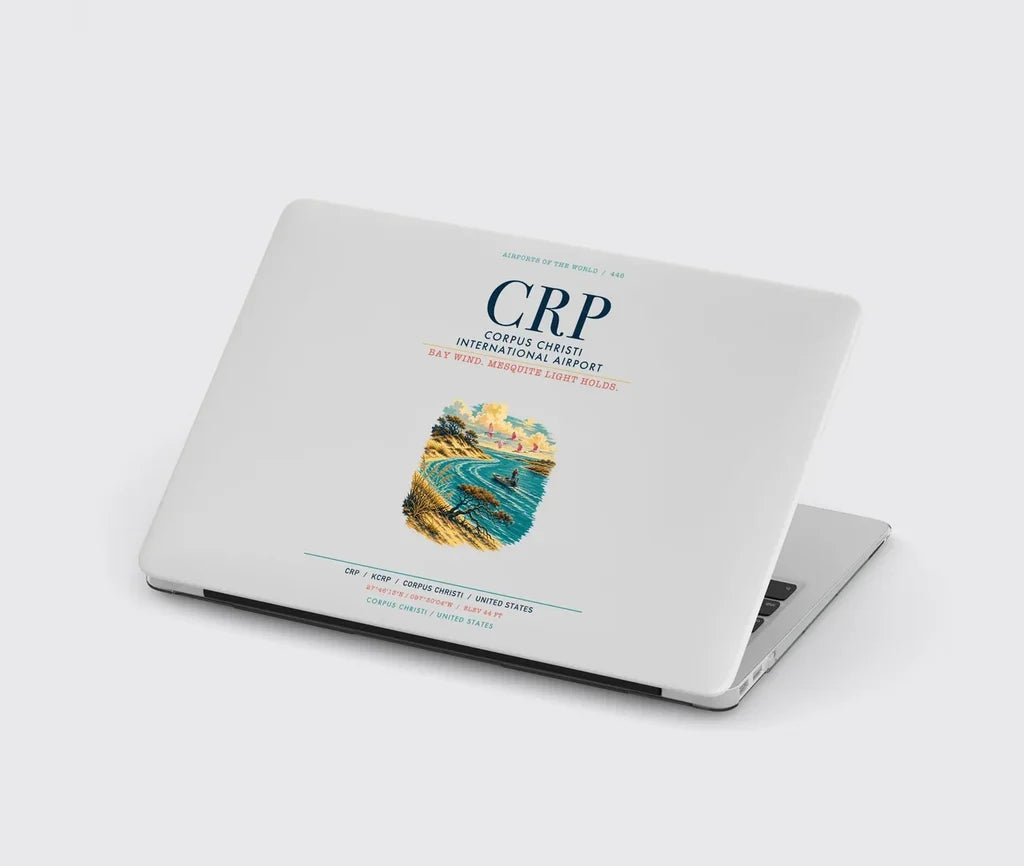 Corpus Christi International Airport (CRP) design on light gray MacBook case