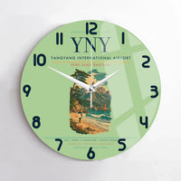 Thumbnail for Yangyang International Airport (YNY) design on light green no frame wall clock