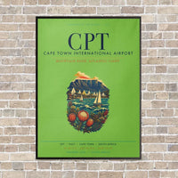 Thumbnail for Cape Town International Airport CPT vertical canvas print - framed - light green background