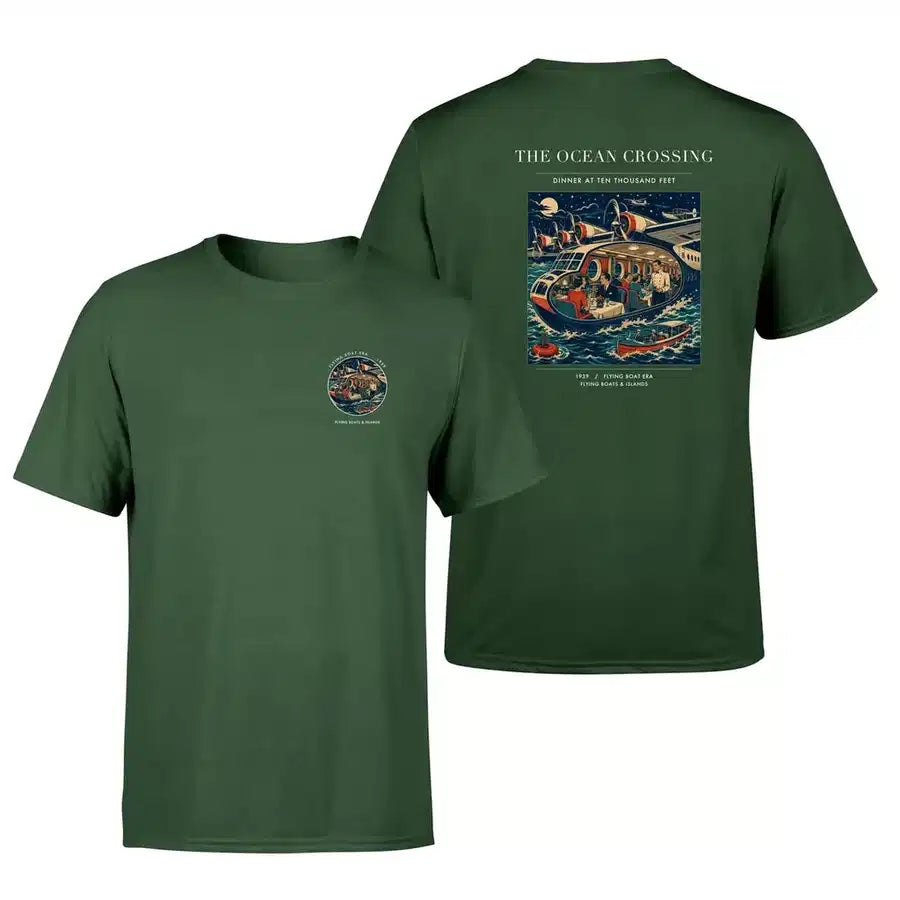 VINTAGE G4058 - The Ocean Crossing - Double-Side T-Shirt design on darkgreen double side t shirt
